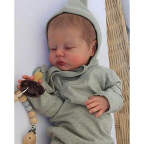 SCOM Reborn Baby Dolls - 18 Inch Sleeping Lifelike Silicone Realistic Baby Doll Real Life Newborn Baby Dolls with Soft Weighted Body Cute Baby Doll Gift Accessories for 3+ Year Old Girls Boys Kids