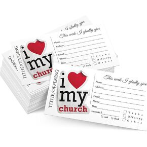 500 Tithes and Offering Envelopes for Church | Tithe Envelopes for Church | USA Company | “I Love My Church" Theme
