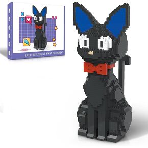 Black Cat Building Blocks Set,1300PCS Micro Animal Building Set for Home/Office Decor, Mini Bricks Tuxedo Cat Building Toys for Adults, Boys and Girl