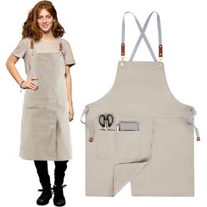 Crossback Pottery Apron Spron مع ساق قماشية كبيرة الجيب مع حزام قابل للتعديل لتصفيف الشعر في حديقة الأظافر في الحديقة الفنية in Saudi Arabia
