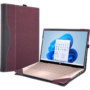 Case for Hp Pavilion X360 Convertible 14-dy Laptop 14t-ek 14-ek 2-in-1 Notebook Sleeve Computer PU Leather Cover (Black)