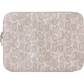 Daisy Rose Laptop Sleeve Fits a 13 Inch Laptop in a Protective Slip Pocket Sleeve - Quality PU Vegan Leather Shock Absorbent Hard Case - Leopard