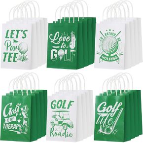 Resholder 30 Pcs Golf Party Favor Bags Sports Themed Party Decorations Golf Goodie Gift Bags with Handles Portable Candy Treat Pouch for Kids Boys Golfers Birthday Supplies