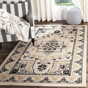 SAFAVIEH Restoration Vintage Collection Runner Rug - 2'3" x 8', Ivory & Charcoal, Handmade Distressed Wool, Ideal for High Traffic Areas in Living Room, Bedroom (RVT424A)