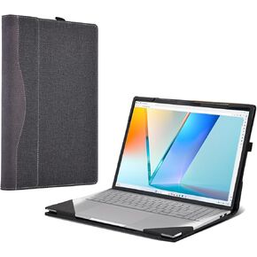 Laptop Case for ASUS Vivobook S16 (M5606 M5606NA M5606UA M5606WA M5606KA) [Note Other Models] All Inclusive Drop Case 16" PU Leather Protective Laptop Bag Detachable Shell (Blue)