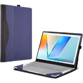 Laptop Case for ASUS Vivobook S16 (M5606 M5606NA M5606UA M5606WA M5606KA) [Note Other Models] All Inclusive Drop Case 16" PU Leather Protective Laptop Bag Detachable Shell (Blue) in Saudi Arabia
