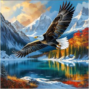 hill froeistung Eagle Diamond Painting Kits for Adults,Scenery Diamond Art for Beginners, 5D DIY Full Drill Round Gem Art Craft Home Wall Decor Gift 12x12 inch