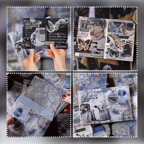 200Pcs Vintage Scrapbook Paper Sticker Kit, Nature Flowrs Scrapbooking Decals for Junk Journal Supplies Card Making Stationery Album, Collage, Planner, Gift Wrapping Craft in Kuwait