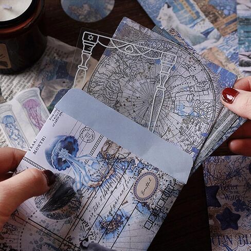 200Pcs Vintage Scrapbook Paper Sticker Kit, Nature Flowrs Scrapbooking Decals for Junk Journal Supplies Card Making Stationery Album, Collage, Planner, Gift Wrapping Craft in Kuwait