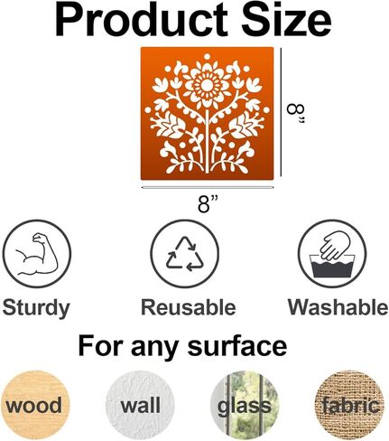 Talavera Stencil Reusable Tile Stencil Floral Folk Mexican Stencils for Painting on Wall Floor Furniture Wood Home Decor in Kuwait