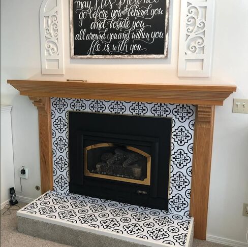 Talavera Stencil Reusable Tile Stencil Floral Folk Mexican Stencils for Painting on Wall Floor Furniture Wood Home Decor in Kuwait