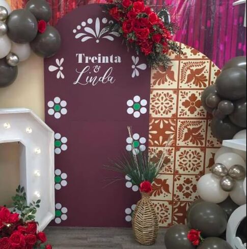 Talavera Stencil Reusable Tile Stencil Floral Folk Mexican Stencils for Painting on Wall Floor Furniture Wood Home Decor in Kuwait