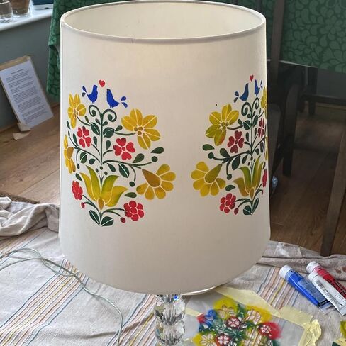 Talavera Stencil Reusable Tile Stencil Floral Folk Mexican Stencils for Painting on Wall Floor Furniture Wood Home Decor in Kuwait