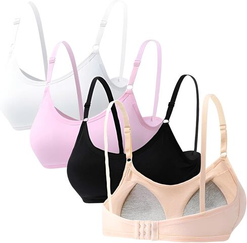 حمالة صدر رياضية للفتيات الكبيرات مع وسادات قابلة للتنفس، حمالات صدر للتدريب من القطن للمراهقات in Kuwait