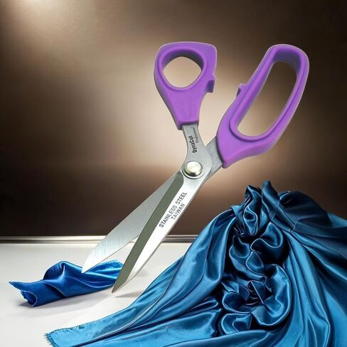 Fabric Scissors Tailor Sewing Shears Heavy Duty, Crafting Scissors, Ultra-Sharp Stainless Steel Blades, Ergonomic Soft TPR Grip, 8.5 Inch, Purple, Trusted by Tailors and Seamstresses in Saudi Arabia