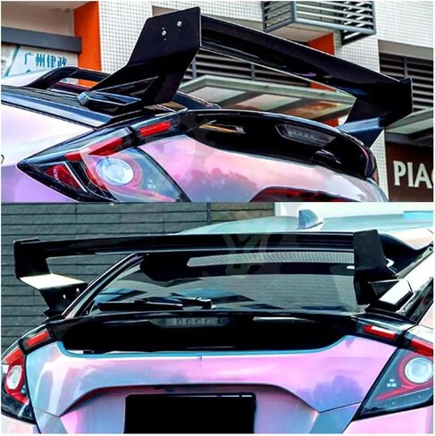 متوافق مع Honda Civic Hatchback FK7 2016 2017 2018 2019 2020 2021 Mugen1: 1 JDM FK4 SI Free Trunk Spoiler Lip Wing (Black) in Kuwait