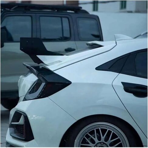 متوافق مع Honda Civic Hatchback FK7 2016 2017 2018 2019 2020 2021 Mugen1: 1 JDM FK4 SI Free Trunk Spoiler Lip Wing (Black) in Kuwait