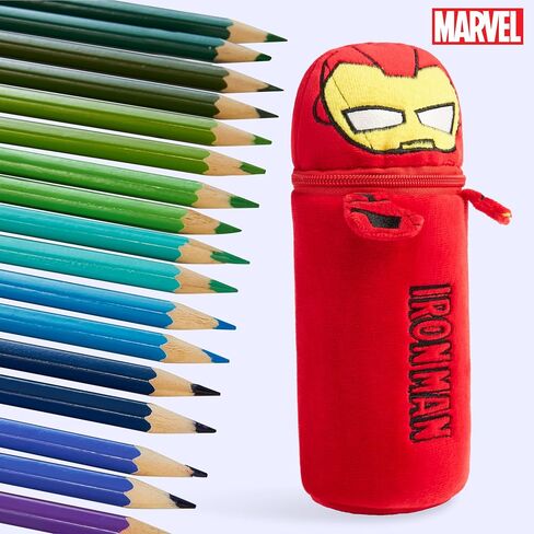 Marvel Spiderman أقلام الرصاص وحالة القلم الرصاص 48 PCS Color Pencil Set Suppies (Red Iron Man) in Saudi Arabia