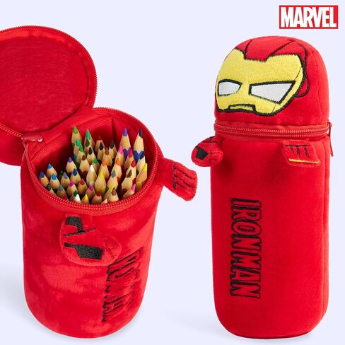 Marvel Spiderman أقلام الرصاص وحالة القلم الرصاص 48 PCS Color Pencil Set Suppies (Red Iron Man) in Saudi Arabia