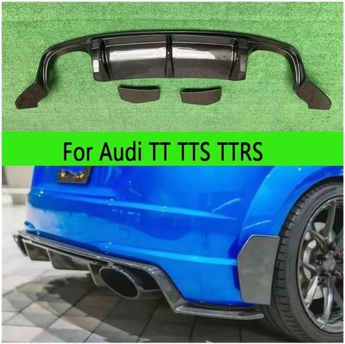 Car Bumper Rear Compatible for Audi TT TTS TTRS Carbon Fiber Back Lip Diffuser Rear Splitters Spoiler Car Accessories(Compatible for GED Carbon) in Saudi Arabia