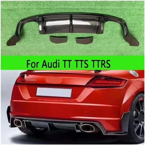 Car Bumper Rear Compatible for Audi TT TTS TTRS Carbon Fiber Back Lip Diffuser Rear Splitters Spoiler Car Accessories(Compatible for GED Carbon) in Saudi Arabia