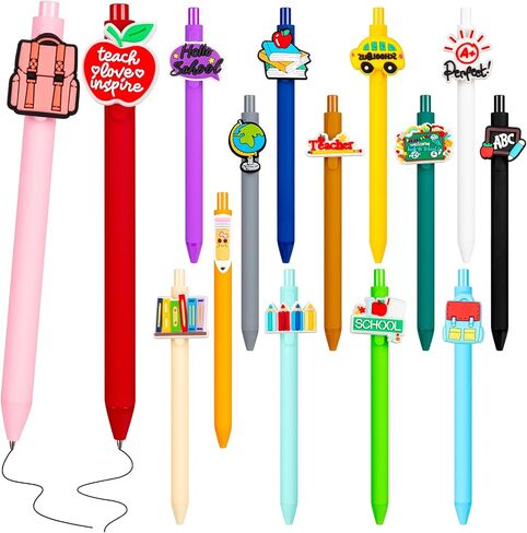 15 PCS Teacher Pens, Funny Cute Pen Black Ink Fine Point Smooth Writing Pens for Teachers, Cool Gifts Teacher Appreciation Ballpoint Pen Bulk for Students Back to School Office Supplies in Saudi Arabia