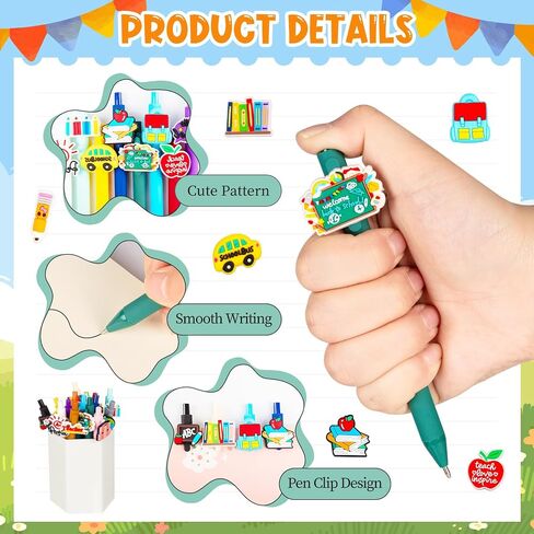 15 PCS Teacher Pens, Funny Cute Pen Black Ink Fine Point Smooth Writing Pens for Teachers, Cool Gifts Teacher Appreciation Ballpoint Pen Bulk for Students Back to School Office Supplies in Saudi Arabia