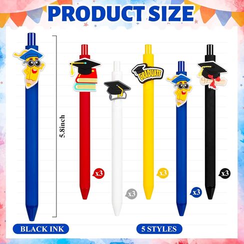 15 PCS Teacher Pens, Funny Cute Pen Black Ink Fine Point Smooth Writing Pens for Teachers, Cool Gifts Teacher Appreciation Ballpoint Pen Bulk for Students Back to School Office Supplies in Saudi Arabia