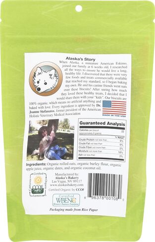 ALASKA'S ORGANIC WF OATMEAL & DATE DOG BISCUITS, 6 OZ in Saudi Arabia