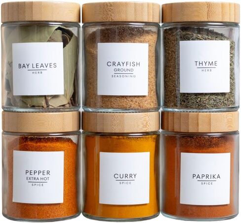 Spice Label Stickers, including Nigerian Spices and Expiration Labels for Spice Jars & Storage Organization for Kitchen Pantry- Naija Spice Collection (White, Square) in Saudi Arabia