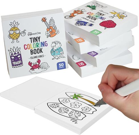 Tiny Expressions Mini Coloring Books for Adults and Kids (3x3 Inches) - Pocket Size | Bulk 5 Pack Small, Simple Stress Relief Coloring Book for Relaxation, Mindfulness & Anxiety in Kuwait