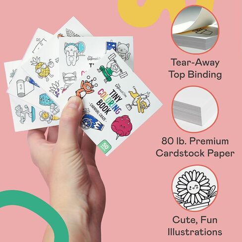 Tiny Expressions Mini Coloring Books for Adults and Kids (3x3 Inches) - Pocket Size | Bulk 5 Pack Small, Simple Stress Relief Coloring Book for Relaxation, Mindfulness & Anxiety in Kuwait