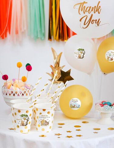 Advivio 80Pcs Funny Bear Themed Thank You Stickers, Baby Shower Stickers Boy or Girl, for Gender Reveal Decorations Birthday Party Labels Decorations, 2 Inch in Kuwait