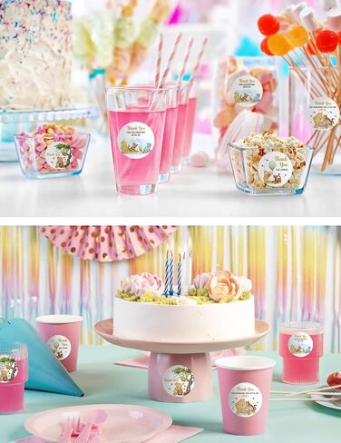 Advivio 80Pcs Funny Bear Themed Thank You Stickers, Baby Shower Stickers Boy or Girl, for Gender Reveal Decorations Birthday Party Labels Decorations, 2 Inch in Kuwait