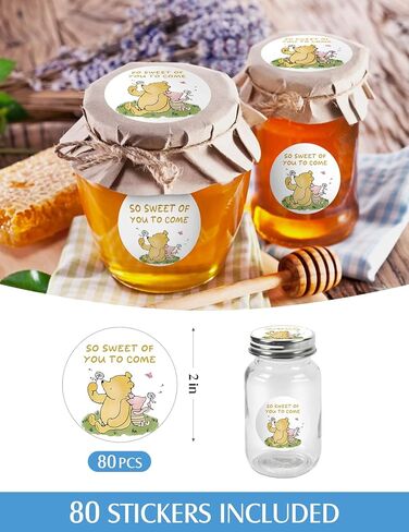 Advivio 80pcs Funny Bear تحت عنوان ملصقات ، ملصقات استحمام الطفل صبي أو فتاة ، لتكشف الجنس عن الزخارف ديكورات حفلة عيد ميلاد ، 2 بوصة in Kuwait