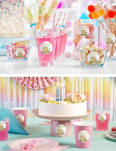 Advivio 80pcs Funny Bear تحت عنوان ملصقات ، ملصقات استحمام الطفل صبي أو فتاة ، لتكشف الجنس عن الزخارف ديكورات حفلة عيد ميلاد ، 2 بوصة in Kuwait