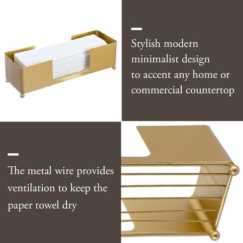 MyGift Modern Matte Black Metal Tabletop Commercial Folded Paper Towel Holder, Countertop Trifold Disposable Napkin Dispenser Tray in Saudi Arabia