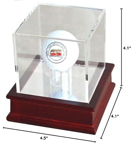 DisplayGifts Golf Ball Display Wooden Stand Case with UV Protect Acrylic Cover GB13 Cherry Stand in Saudi Arabia
