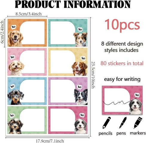 OLYCRAFT 80PCS/10 SHOETS CARON CAT اسم العلامات الملصق 3.3x2 in Saudi Arabia