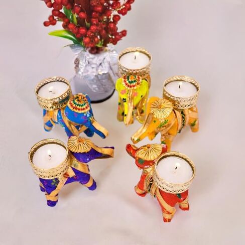 India Gift Hub Elephant Tea Light Holder, Elephant Candle Holder, Festive Gift Ideas, Home Decor. (20) in Saudi Arabia