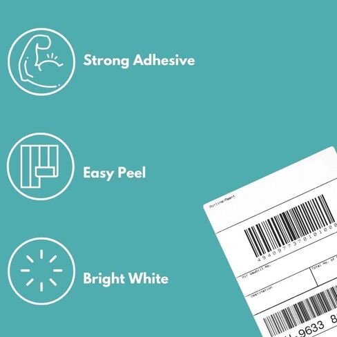 PSBM Thermal Transfer Labels, 4x2 Inch, 4 Rolls, 2875 Labels/Roll, 3 Inch Core, Perforated, Must Have Thermal Ribbon (Not Included) in Saudi Arabia