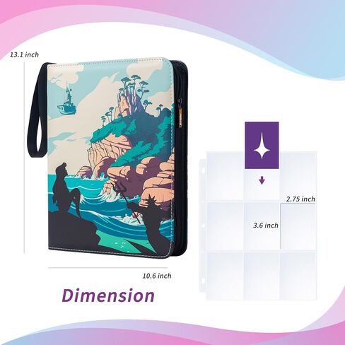 موثق بطاقة التداول ، 9 أكمام جيب متوافقة مع 900 بطاقة Lorcana ، تناسب مجموعة عرض تخزين MTG TCG (BB) in Kuwait