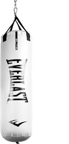 Everlast Elite 2 Nevatear Heavy Punching Bag Home Gym Equipment with Dual Hanging Strap and Swivel Mount for Boxing and Martial Arts Training, Black in Saudi Arabia