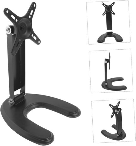 Happyyami Tv Stand Base for LCD Monitors No Drill Installation Metal Bracket for Home Office and Shops Stable Support for Flat Screens in Saudi Arabia