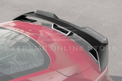 استبدال لنماذج فورد موستانج S650 الحاضرة 2024 | GT Performance Package ABS Plastic - جناح غطاء جذع خلفي باللون الأسود اللطيف مع مفسد WickerBill ألياف الكربون in Kuwait