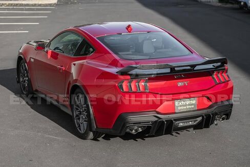 استبدال لنماذج فورد موستانج S650 الحاضرة 2024 | GT Performance Package ABS Plastic - جناح غطاء جذع خلفي باللون الأسود اللطيف مع مفسد WickerBill ألياف الكربون in Kuwait