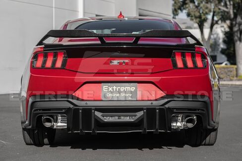 استبدال لنماذج فورد موستانج S650 الحاضرة 2024 | GT Performance Package ABS Plastic - جناح غطاء جذع خلفي باللون الأسود اللطيف مع مفسد WickerBill ألياف الكربون in Kuwait