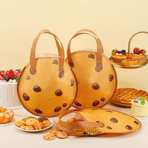 Tranqun 36 PCS Cookies Party يفضل حقائب الكعك والبلاط الحليب غير المنسوجة غير المنسوجة مع مقبض لملفات تعريف الارتباط الشوكولات in Kuwait