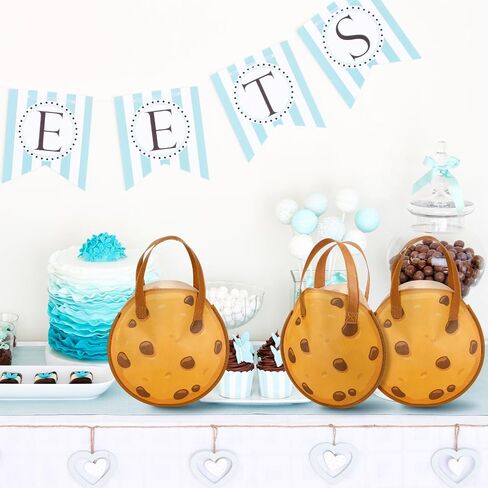 Tranqun 36 PCS Cookies Party يفضل حقائب الكعك والبلاط الحليب غير المنسوجة غير المنسوجة مع مقبض لملفات تعريف الارتباط الشوكولات in Kuwait