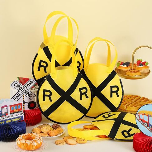 Tranqun 36 PCS Cookies Party يفضل حقائب الكعك والبلاط الحليب غير المنسوجة غير المنسوجة مع مقبض لملفات تعريف الارتباط الشوكولات in Kuwait